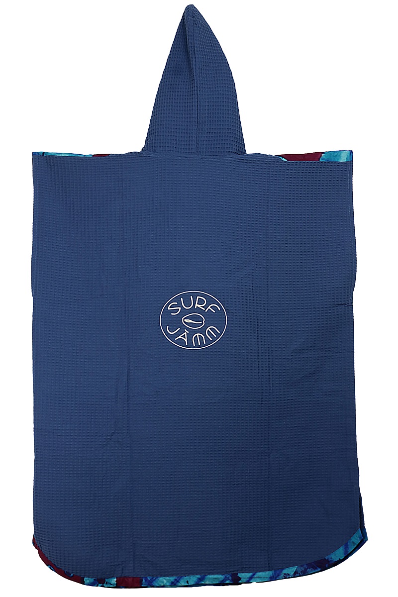 poncho de plage, sortie de bain, poncho surf en coton nid d'abeille avec pochette en wax. Modèle adulte et enfant