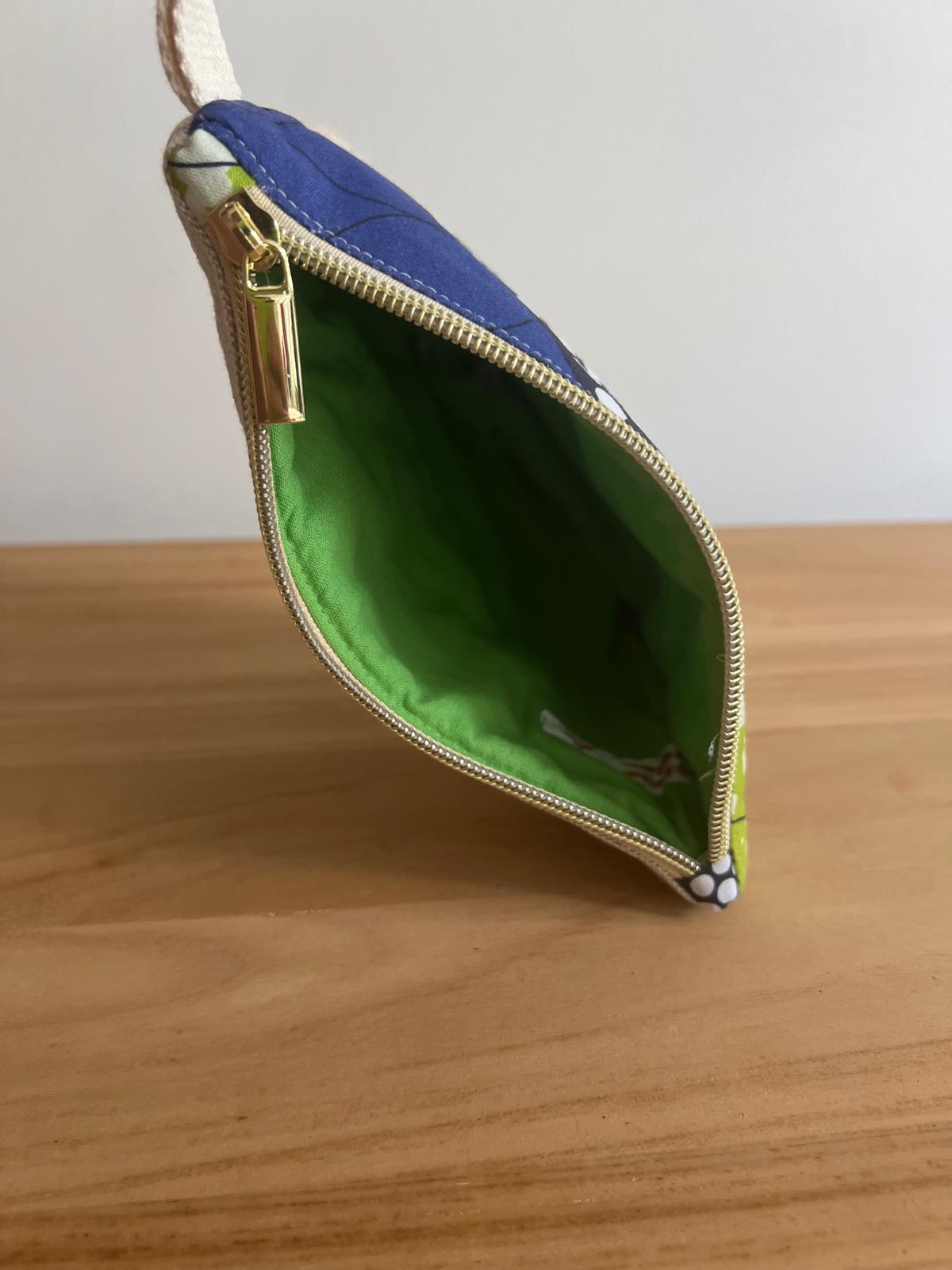 pochette en wax Zaïr vu de l'intérieur